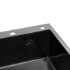 Фото Комплект кухонна мийка Kroner Schwarze-5050HM PVD + змішувач Ersel-GRP03393BLK + дозатор Spender-026