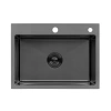 Фото Комплект кухонна мийка Kroner Schwarze-5843HM PVD + змішувач Edelstahl Klassisch-SCH035PVD + дозатор Spender-026