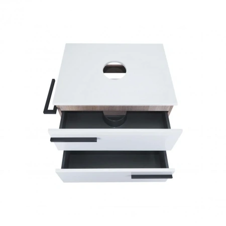 Тумба підлогова Qtap Taurus 600х616х437 White/Whitish oak зі стільницею
