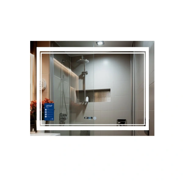 Дзеркало Qtap Cardinal 1000х700 з LED-підсвічуванням Touch, з антизапотіванням, з димером, рег. темп. кольору (3000-6500K)