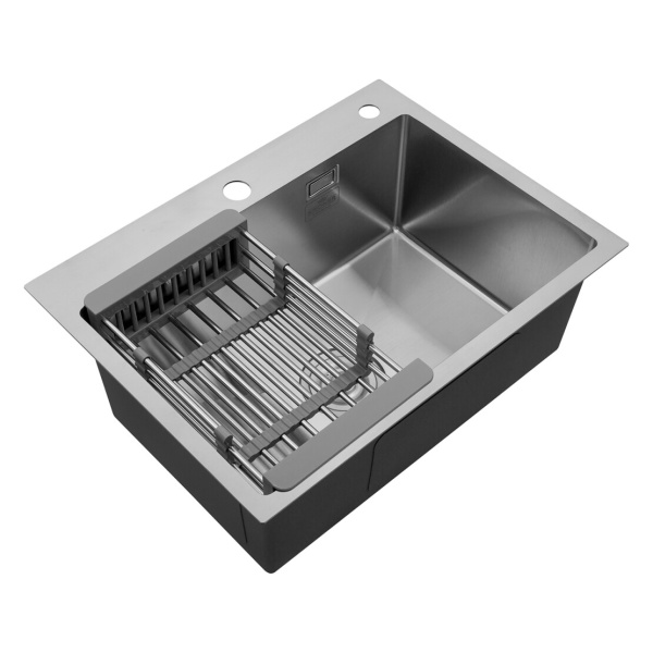 Кухонна мийка з нержавіючої сталі Kroner 58*43 3.0/1.0 мм + сушарка