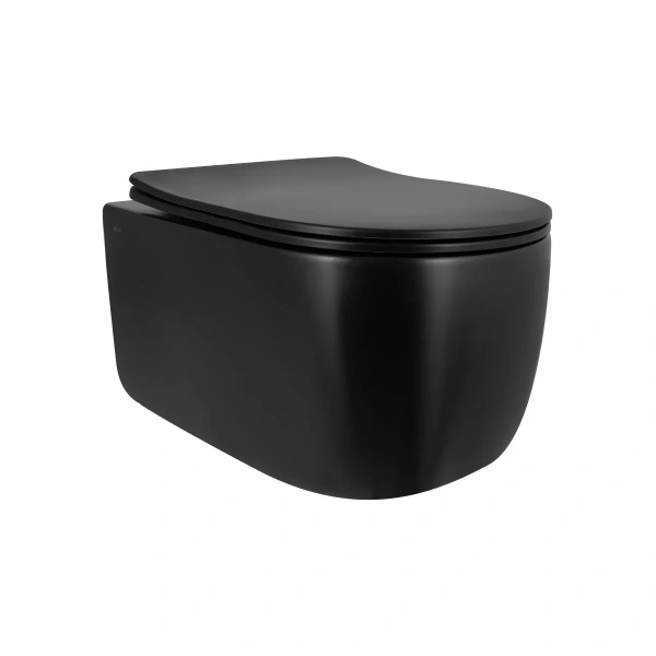 Унітаз підвісний Qtap Taurus Ultra Quiet 515×360×350 мм, Matt Black, з сидінням Slim Duroplast / Soft-close / Quick Release