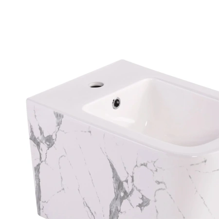 Комплект Qtap Tern Marble 3 в 1: підвісний унітаз Ultra Quiet + біде підвісне + раковина накладна