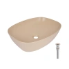 Раковина накладная Qtap Cardinal 500х380х140 мм, Beige, прямоугольная, с донным клапаном