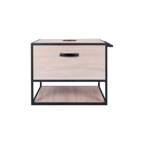 Тумба підвісна Qtap Taurus 600х476х469 Whitish oak зі стільницею