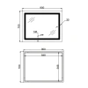Дзеркало Lidz Kubis (KU2) 900х700 з LED-підсвічуванням Touch, з антизапотіванням, з регулюванням яскравості
