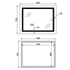 Дзеркало Lidz Kubis (KU1) 900х700 з LED-підсвічуванням Touch, з антизапотіванням, з регулюванням яскравості
