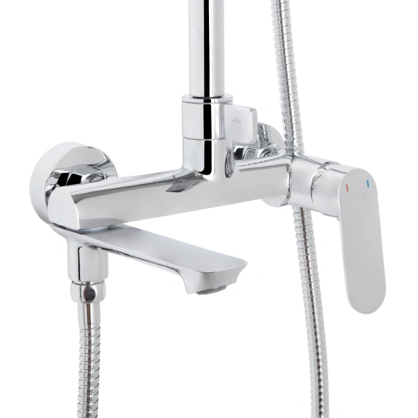 Душова система на три споживача (з виливом) хром телескопічна 773-1600 мм Qtap Evia