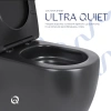 Унітаз підлоговий Qtap Robin Ultra Quiet безобідковий з сидінням Soft-close MATT BLACK