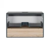 Тумба підвісна Qtap Robin 800х476х437 Graphite/Whitish oak зі стільницею