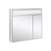 Дзеркальна шафа підвісна Qtap Robin 800х730х145 White з LED-підсвічуванням
