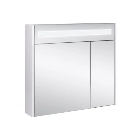 Дзеркальна шафа підвісна Qtap Robin 800х730х145 White з LED-підсвічуванням