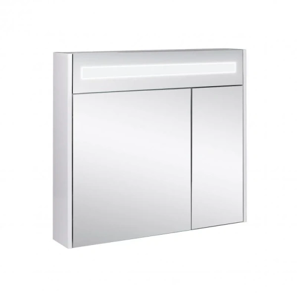 Дзеркальна шафа підвісна Qtap Robin 800х730х145 White з LED-підсвічуванням