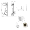 Готове рішення Qtap для ванної кімнати: підвісний унітаз Robin Ultra Quiet 520x365x365 + комплект інсталяції Nest 4 в 1 (квадратна клавіша Satin)