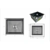 Фото Мийка для кухні Lidz Handmade 480x430 мм графіт під стільницю 3,0/1,0 мм Brushed Black PVD