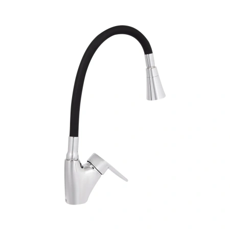 Фото Змішувач для кухні Lidz Tani 007F3 з гнучким виливом (k40) Chrome/Black