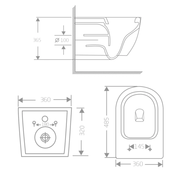 Унітаз підвісний у чорному кольорі 485х360х320 мм з сидінням з мікроліфтом Slim Duroplast Qtap Jay
