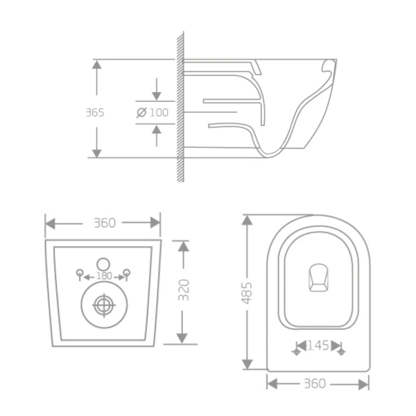 Унітаз підвісний Jay Rimless 485×360×320 мм, White, з сидінням Slim Duroplast/ Soft-close/ Quick Relase Qtap