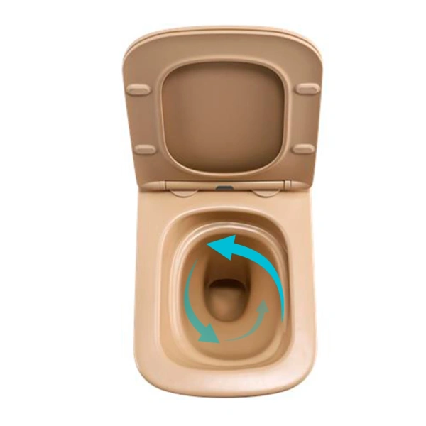 Унітаз підвісний у бежевому кольорі 490x365x325 мм з сидінням з мікроліфтом Slim Duroplast Qtap Tern