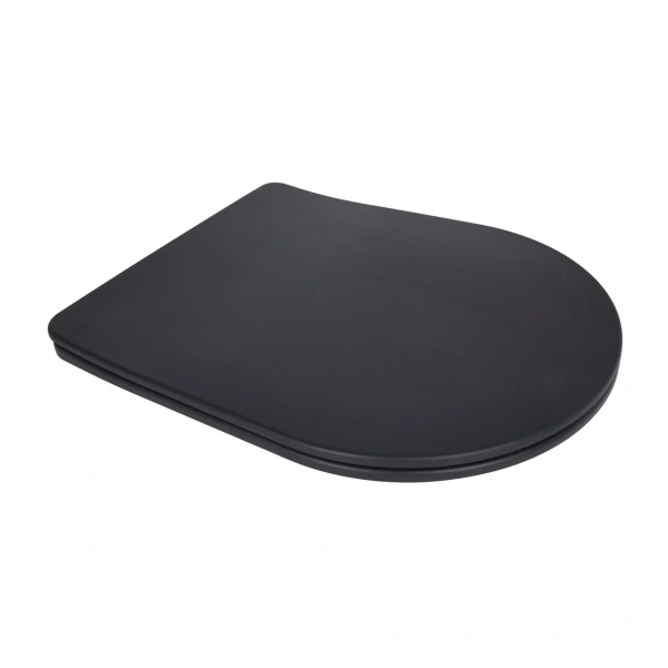 Сидіння для унітаза (Robin 660, Scorpio 520,660) 460x362x50 мм, Matt Black, з мікроліфтом, Slim Duroplast, Quick Release Qtap