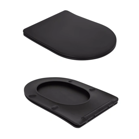 Унітаз підлоговий Qtap Robin Ultra Quiet безобідковий з сидінням Soft-close MATT BLACK