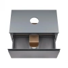 Тумба підвісна Qtap Robin 700х476х437 Graphite/Whitish oak зі стільницею