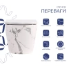Унітаз підвісний у кольорі мармур 490x365x325 мм з сидінням Slim Duroplast Qtap Robin