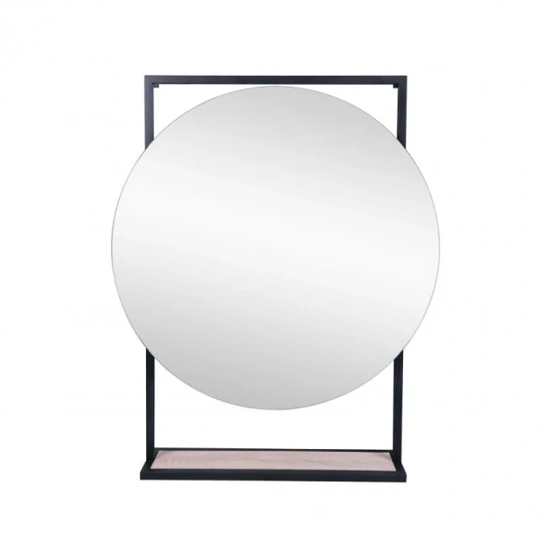 Дзеркало Qtap Taurus 600х850х140 Black/Whitish oak з LED-підсвічуванням
