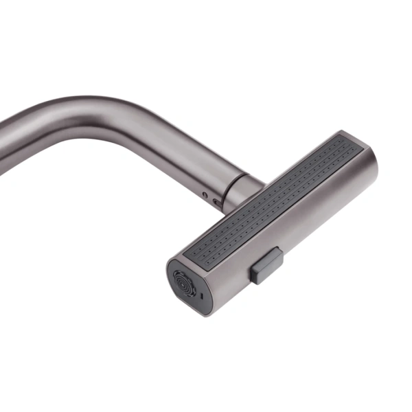 Змішувач для кухні з висувним виливом (Графіт) Kroner KRP Edelstahl Klassisch - PVD03918