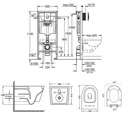 Набір унітаз з сидінням Qtap Jay + інсталяція Grohe Rapid SL