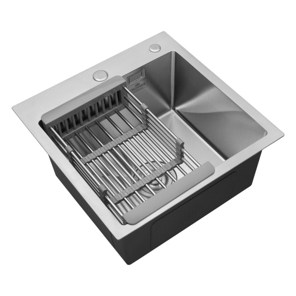 Кухонна мийка з нержавіючої сталі Kroner 50*50 3.0/1.0 мм + сушарка