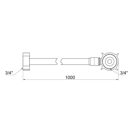 Шланг заливний для пральної машини Kroner KRM 3/4" ВВ 100 см
