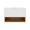 Тумба підвісна Qtap Robin 800х476х437 White/Whitish oak зі стільницею