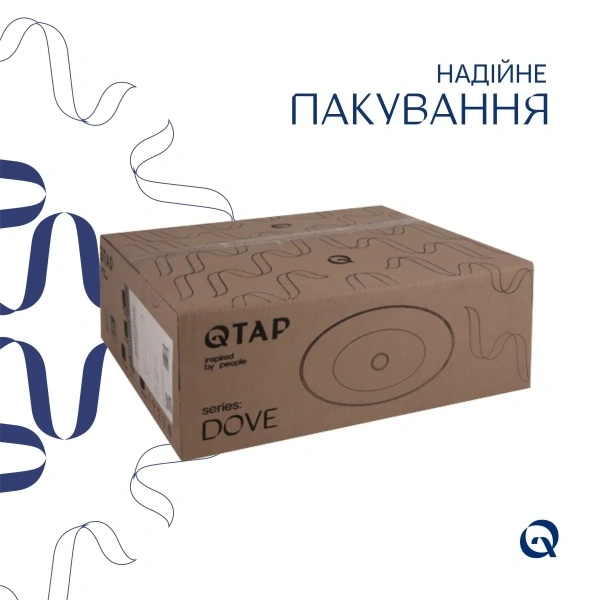Раковина накладна овальна 415x340x140 мм Qtap Dove QT06116062AW