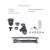 Фото Кухонна мийка Lidz 50*50 Brush 3,0/1,0 (колір графіт) + змішувач для кухні Qtap