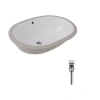 Комплект Qtap Stork: Раковина врізна овальна 570x390x210 мм White + Донний клапан PU02O