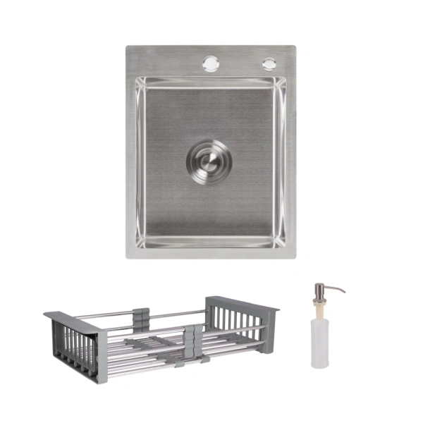 Кухонна мийка Lidz 40*50 Brush 3,0/1,0 мм + кошик