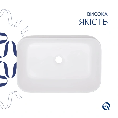 Раковина накладна прямокутна 550х390х120 мм, Qtap Scorpio