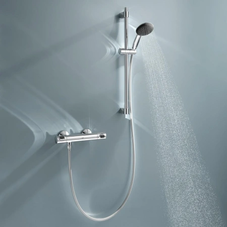 Фото Набір змішувачів Grohe Quickfix термостат для душу з душовим гарнітуром Precision Flow THM та змішувач для раковини StartEdge S-Size