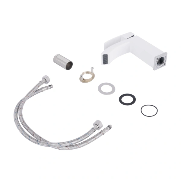 Змішувач для раковини Qtap Swan Cascada (хром-білий)