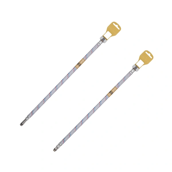 Гнучка підводка для підключення змішувача Kroner KRM 1/2"хМ10 ВЗ 120 см в нейлоновому обплетенні покритому ПВХ (пара)