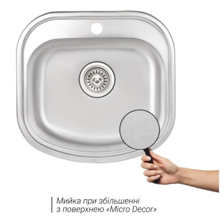 Фото Кухонна мийка Qtap 4947 Micro Decor 0,8 мм