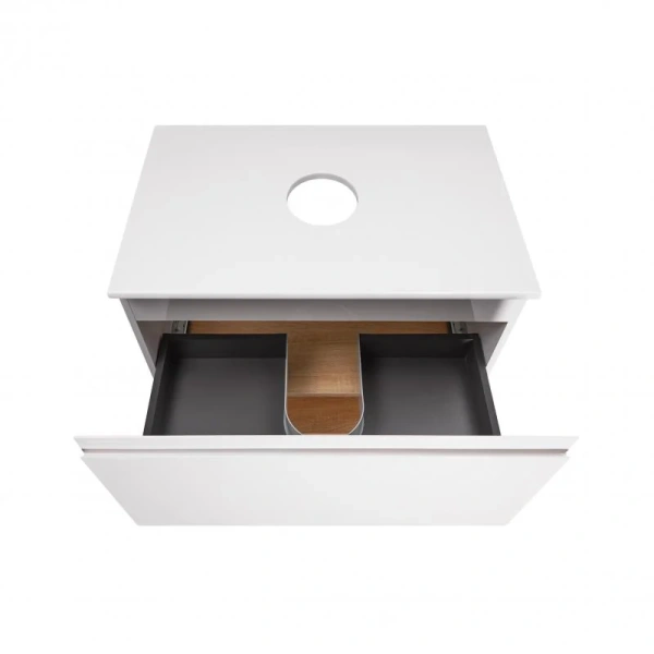Тумба підвісна Qtap Robin 600х476х437 White/Whitish oak зі стільницею