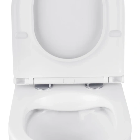 Унітаз підвісний безобідковий Kroner Harz WHI493736 RIMLESS з сидінням Slim Duroplast / Soft-close /