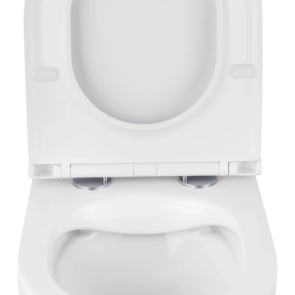 Унітаз підвісний безобідковий Kroner Harz WHI493736 RIMLESS з сидінням Slim Duroplast / Soft-close /