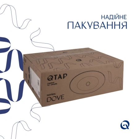 Раковина накладна овальна 415x340x140 мм Qtap Dove + Донний клапан