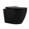 Унітаз підвісний у чорному кольорі 490x365x325 мм з сидінням Slim Duroplast Qtap Robin