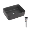 Раковина накладна Qtap Tern 480x370x135 мм, Anthracite, прямокутна, з донним клапаном