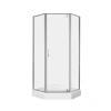 Набір Qtap душова кабіна Leo-AC6 Clear 2020x900x900 мм + піддон Diamond 90x90x12 см з сифоном