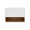 Тумба підвісна Qtap Robin 700х476х437 White/Whitish oak зі стільницею